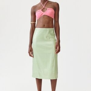 Baum Und Pferdgarten Jolette Sequin Skirt in Parfait Check size S NWT